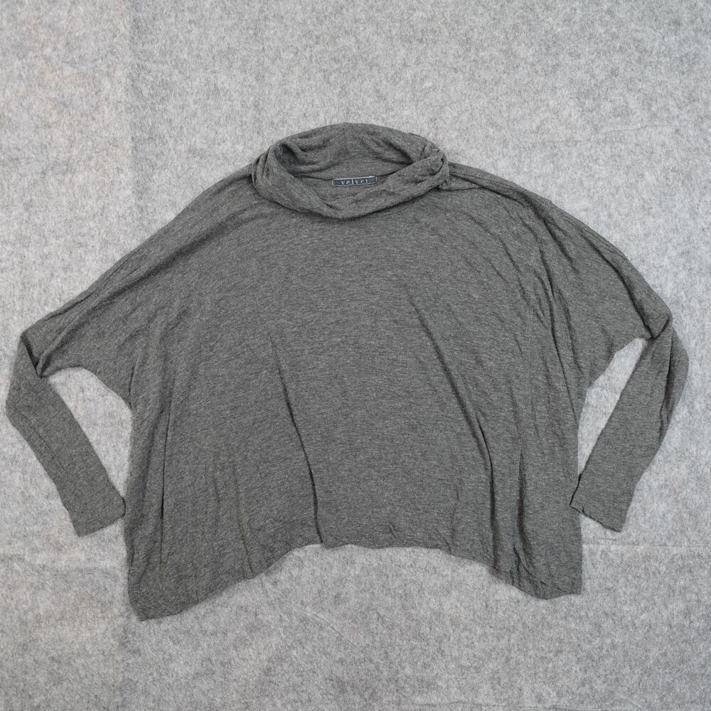 Velvet Graham Spencer Top Womens P Small Cowl Neck Dolman Sleeve Gray Light‎
